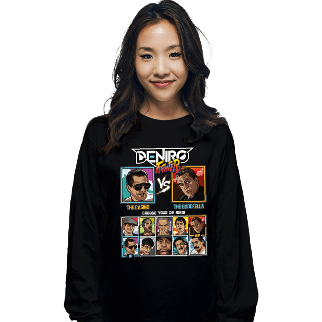 Shirts Long Sleeve Shirts, Unisex / Small / Black Deniro Fighter