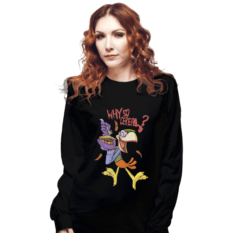 Shirts Long Sleeve Shirts, Unisex / Small / Black Why So Cereal