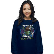 Load image into Gallery viewer, Shirts Long Sleeve Shirts, Unisex / Small / Navy RPG Life
