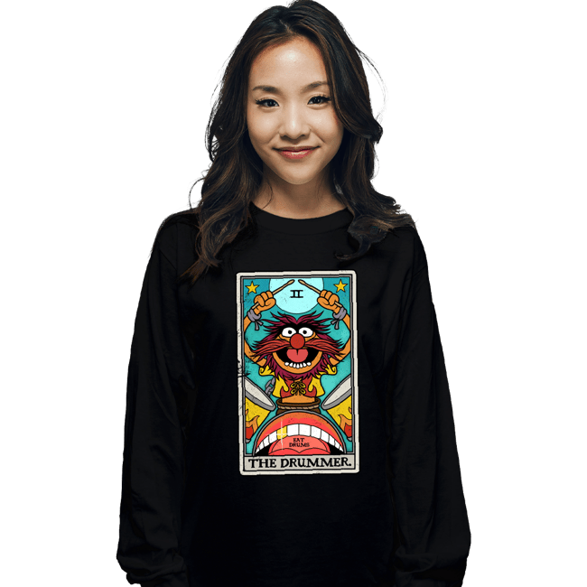 Daily_Deal_Shirts Long Sleeve Shirts, Unisex / Small / Black The Drummer