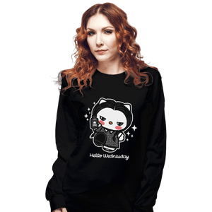 Shirts Long Sleeve Shirts, Unisex / Small / Black Hello Wednesday