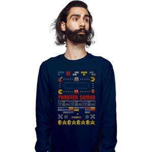 Shirts Long Sleeve Shirts, Unisex / Small / Navy A Very Gamer Christmas