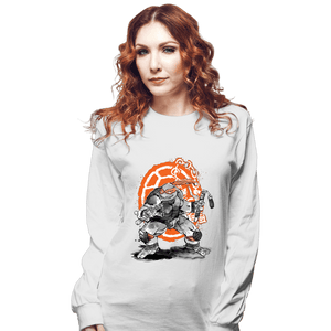 Daily_Deal_Shirts Long Sleeve Shirts, Unisex / Small / White Michelangelo Sumi-e