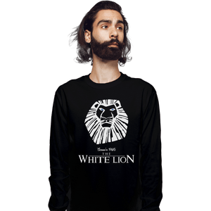 Shirts Long Sleeve Shirts, Unisex / Small / Black White Lion
