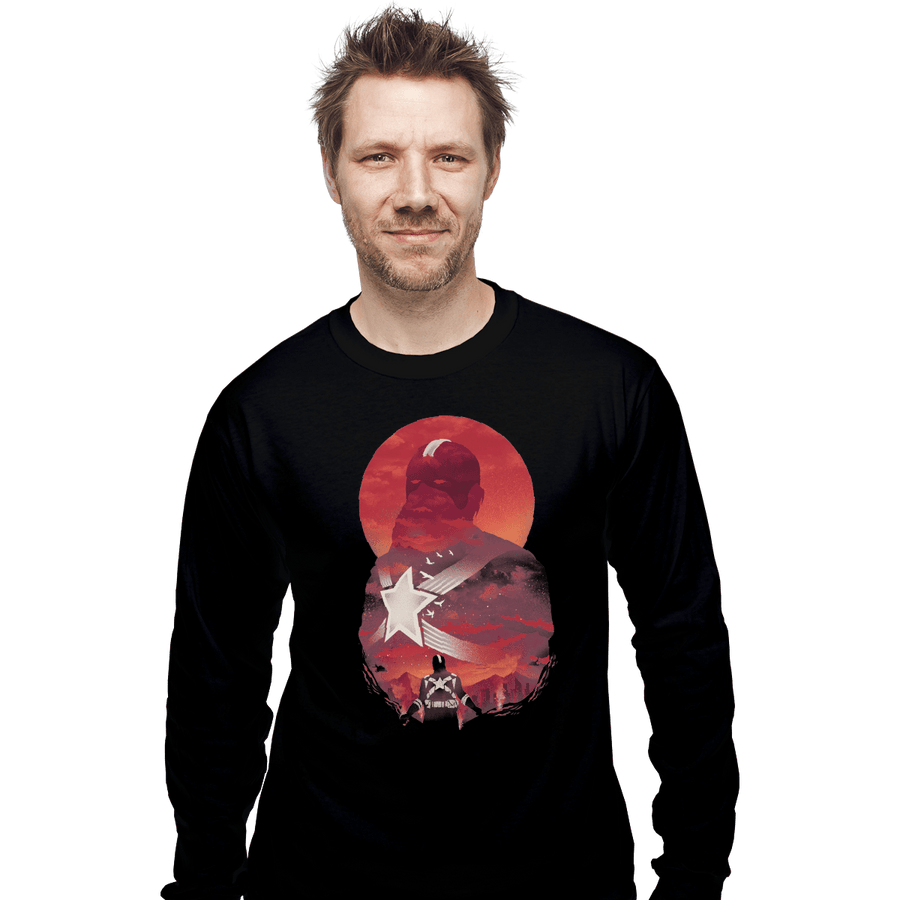 Shirts Long Sleeve Shirts, Unisex / Small / Black Red Guardian Sun
