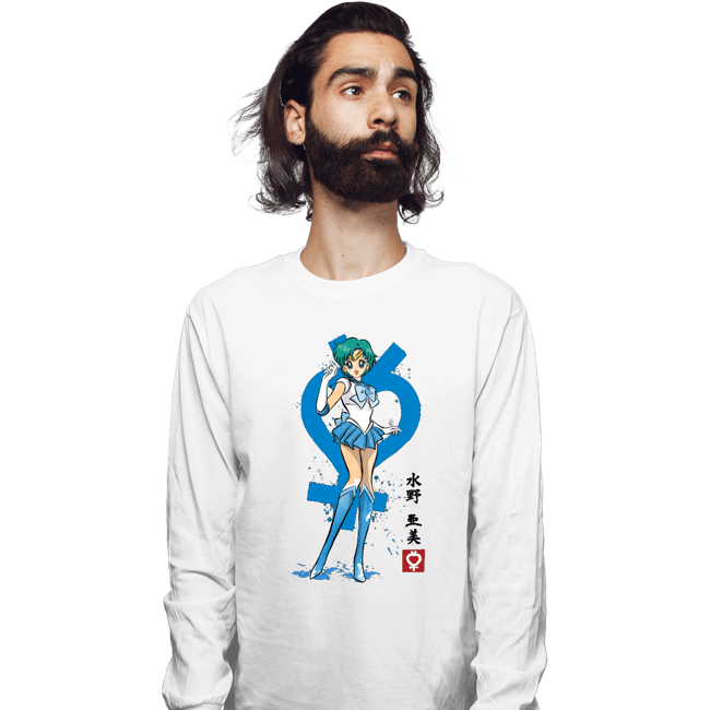 Secret_Shirts Long Sleeve Shirts, Unisex / Small / White Mercury Sumi-e