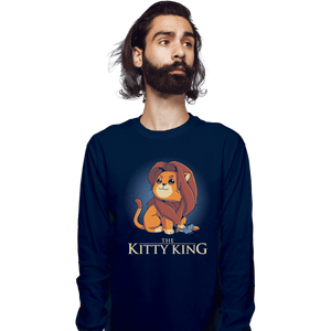 Shirts Long Sleeve Shirts, Unisex / Small / Navy The Kitty King