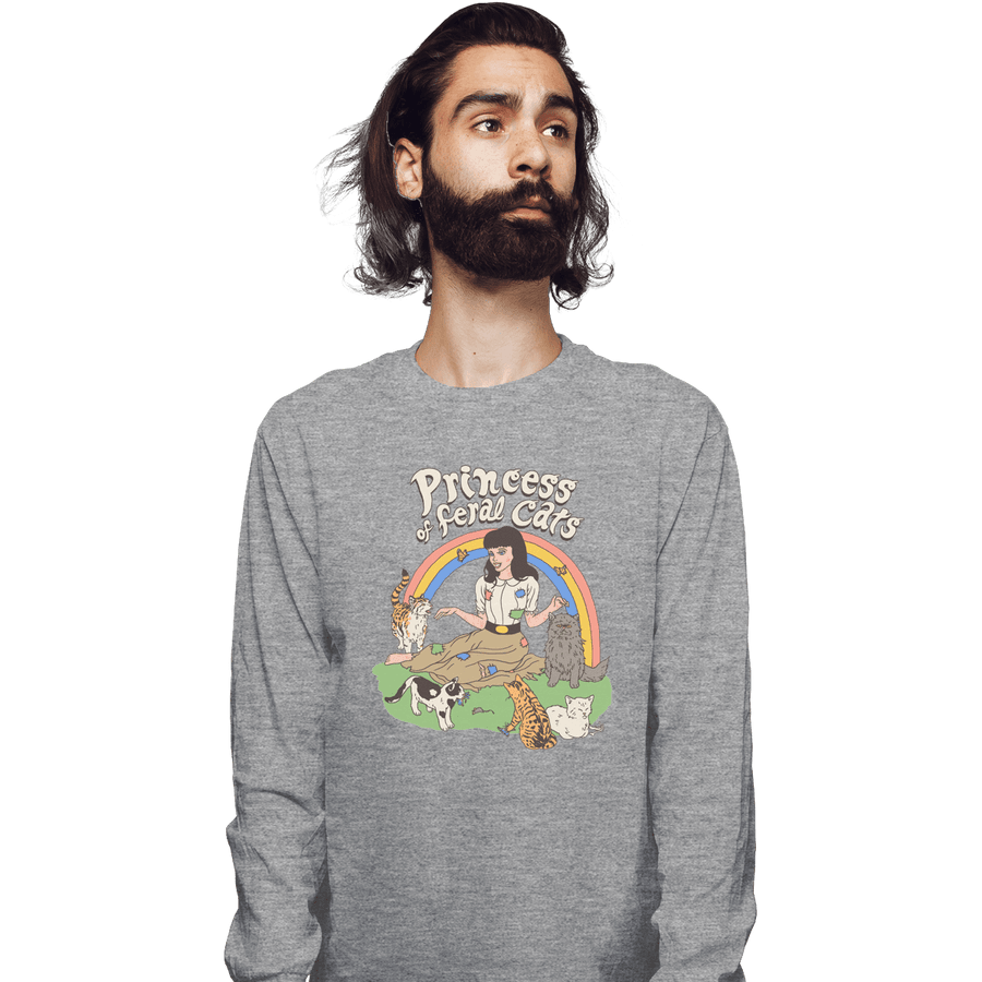 Shirts Long Sleeve Shirts, Unisex / Small / Sports Grey Princess Of Feral Cats