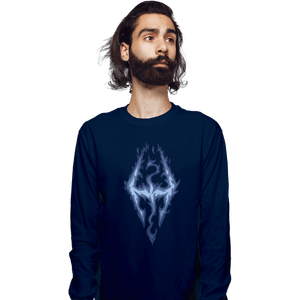 Shirts Long Sleeve Shirts, Unisex / Small / Navy Fus Ro Dah Blue