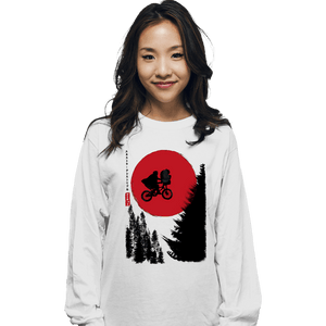 Daily_Deal_Shirts Long Sleeve Shirts, Unisex / Small / White The Extra-Terrestrial in Japan