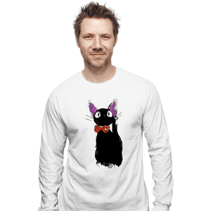 Shirts Long Sleeve Shirts, Unisex / Small / White Watercolor Cat
