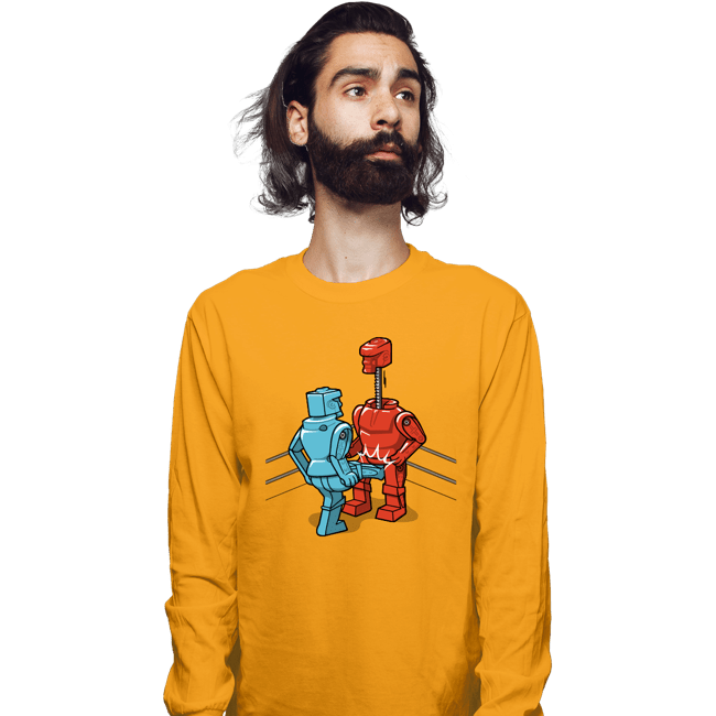 Shirts Long Sleeve Shirts, Unisex / Small / Gold Blue Kick!