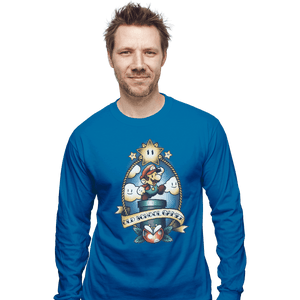 Shirts Long Sleeve Shirts, Unisex / Small / Sapphire Super Old School Gamer