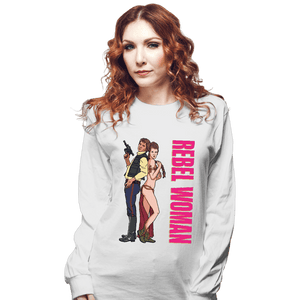 Daily_Deal_Shirts Long Sleeve Shirts, Unisex / Small / White Rebel Woman
