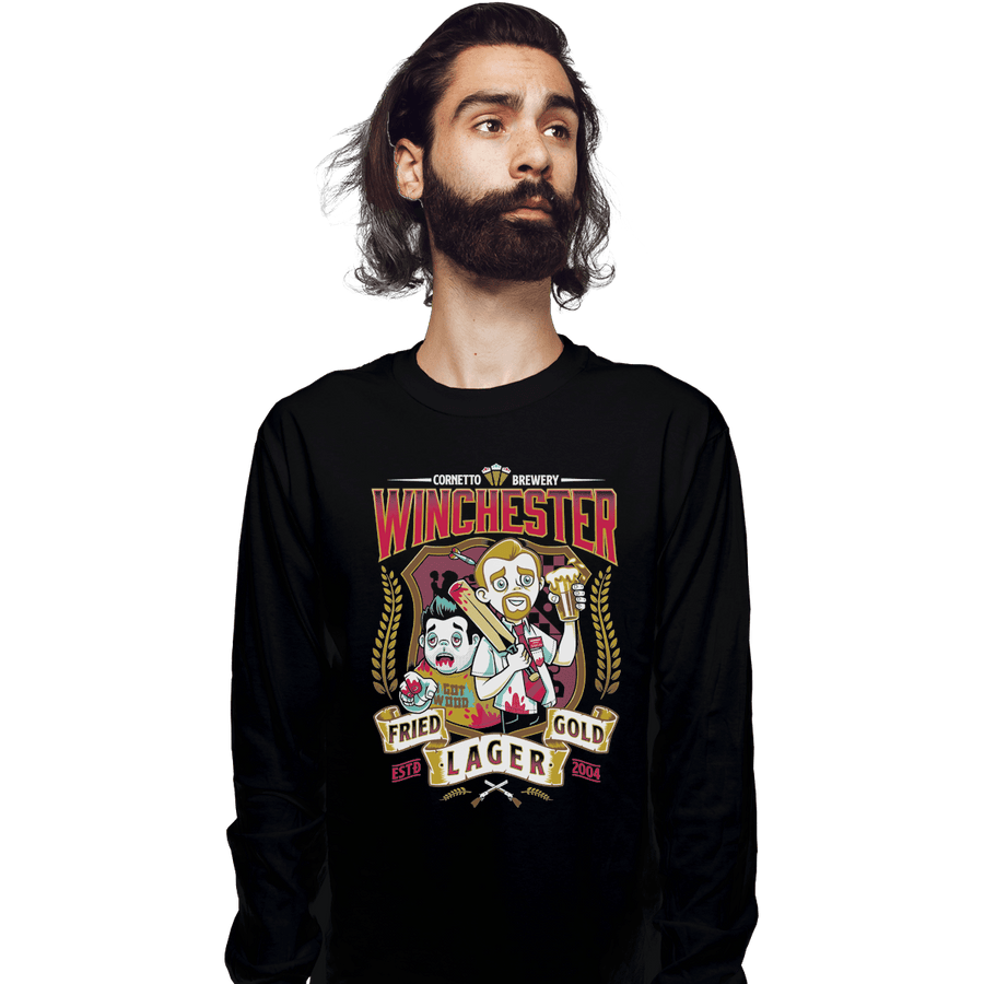 Shirts Long Sleeve Shirts, Unisex / Small / Black Winchester Fried Gold Lager