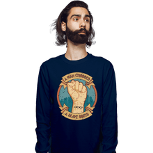 Load image into Gallery viewer, Shirts Long Sleeve Shirts, Unisex / Small / Navy A Man Chooses A Slave Obeys
