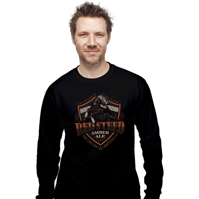 Shirts Long Sleeve Shirts, Unisex / Small / Black Red Steed Amber Ale