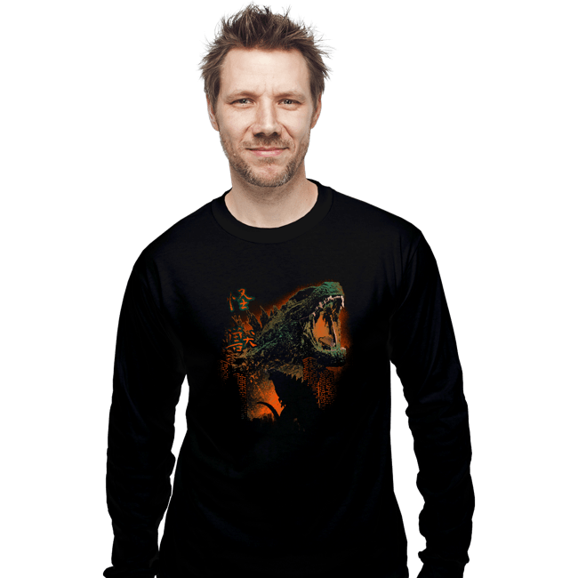 Daily_Deal_Shirts Long Sleeve Shirts, Unisex / Small / Black Prehistoric Kaiju