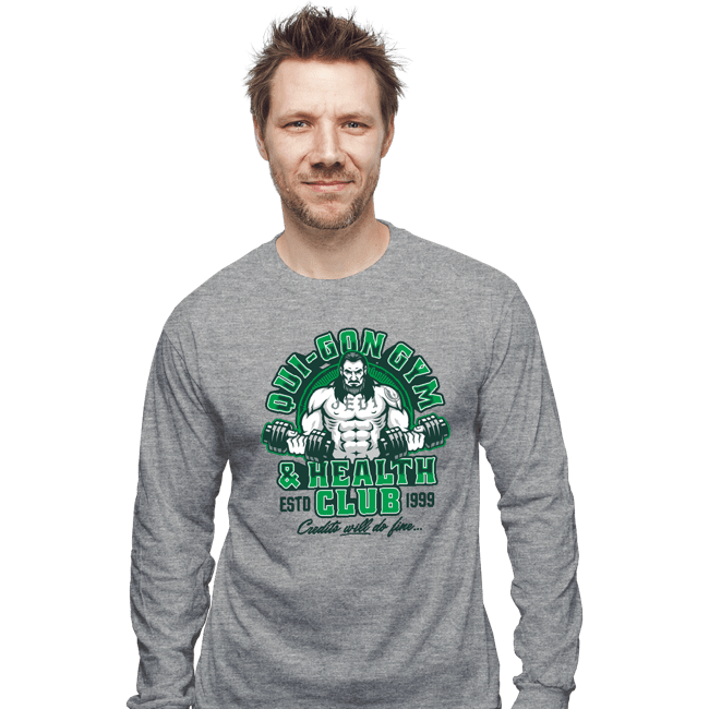 Daily_Deal_Shirts Long Sleeve Shirts, Unisex / Small / Sports Grey Qui-Gon Gym