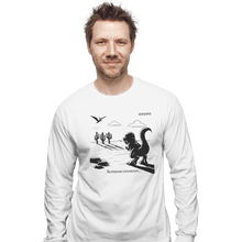 Load image into Gallery viewer, Shirts Long Sleeve Shirts, Unisex / Small / White T-Rex Run
