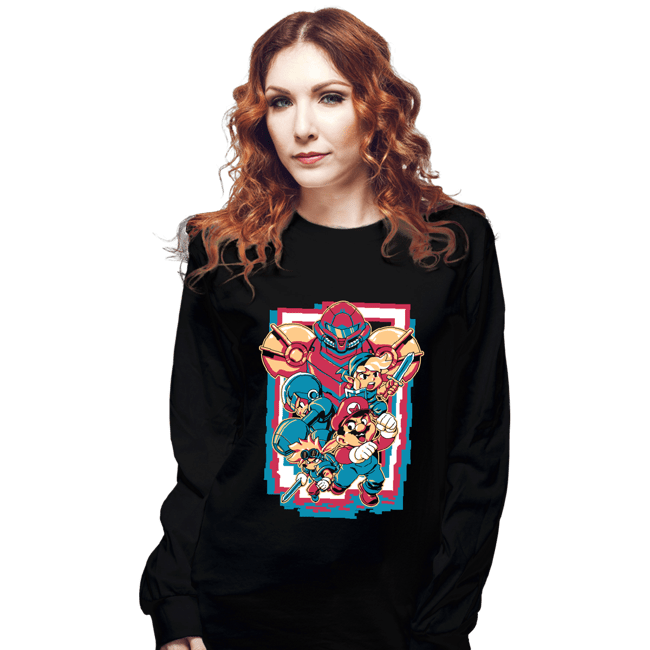 Daily_Deal_Shirts Long Sleeve Shirts, Unisex / Small / Black Retro Heroes