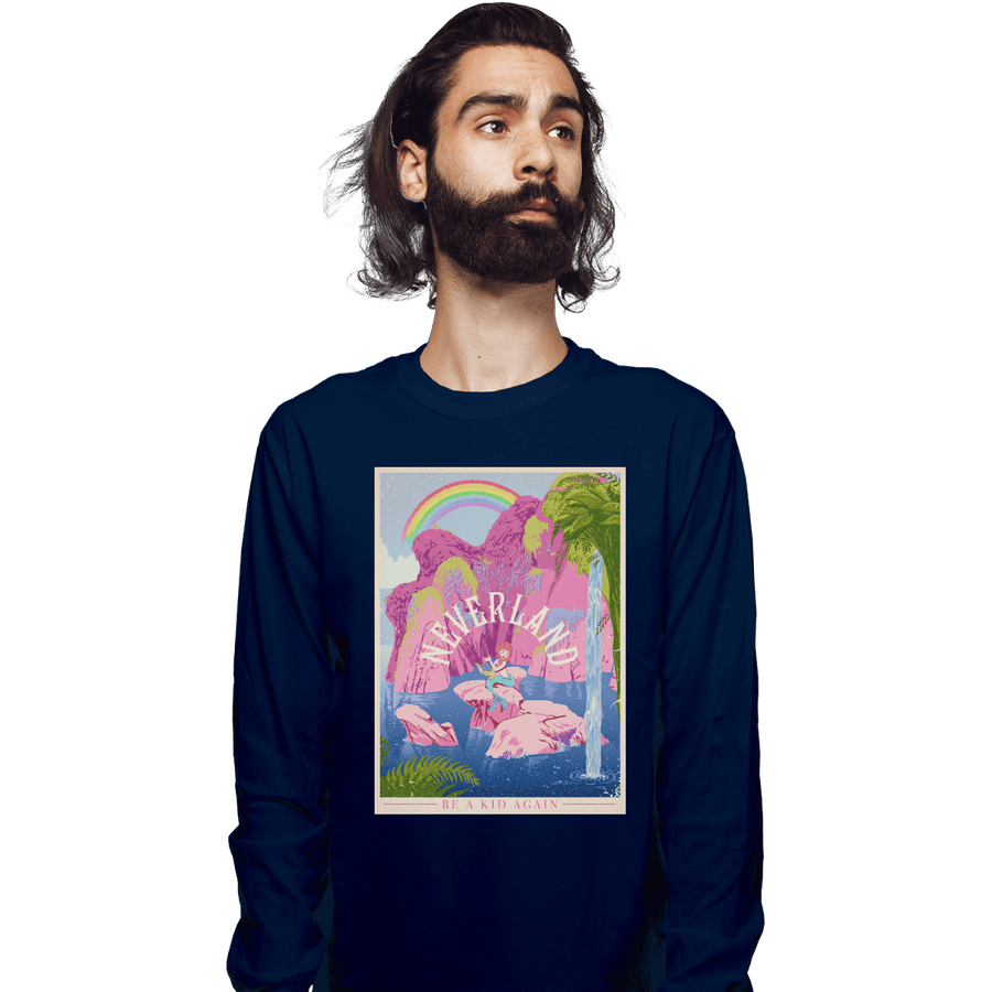 Shirts Long Sleeve Shirts, Unisex / Small / Navy Visit Neverland