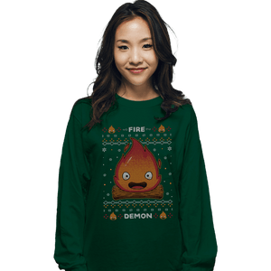 Secret_Shirts Long Sleeve Shirts, Unisex / Small / Forest Fire Demon Christmas