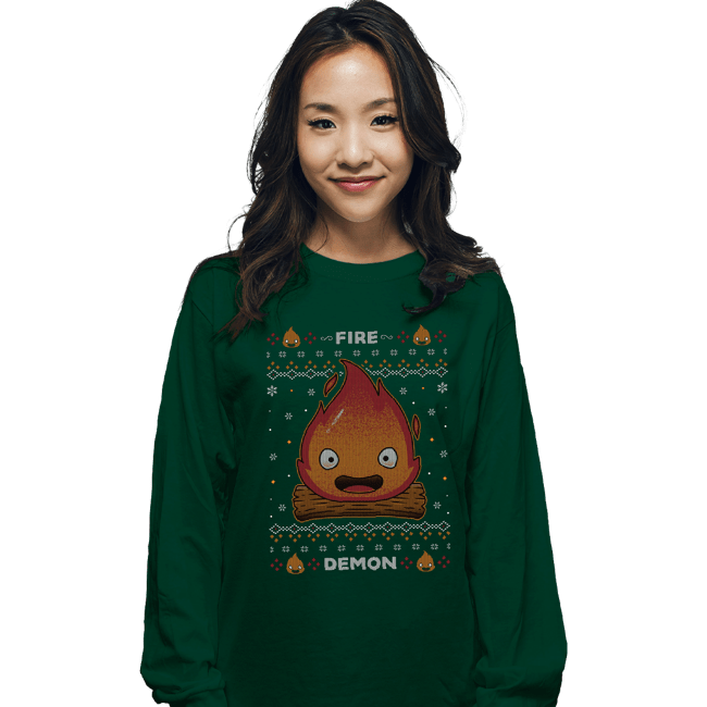 Secret_Shirts Long Sleeve Shirts, Unisex / Small / Forest Fire Demon Christmas
