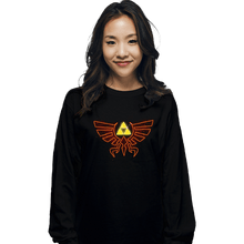 Load image into Gallery viewer, Shirts Long Sleeve Shirts, Unisex / Small / Black Hyrule Fire Crest
