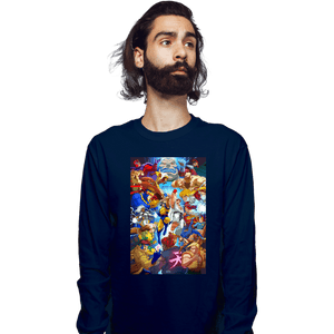 Secret_Shirts Long Sleeve Shirts, Unisex / Small / Navy XMen V Street Fighter
