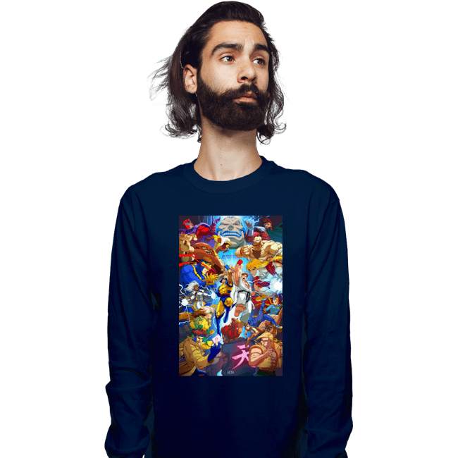 Secret_Shirts Long Sleeve Shirts, Unisex / Small / Navy XMen V Street Fighter