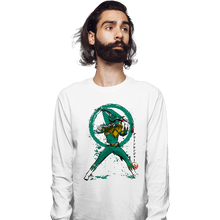 Load image into Gallery viewer, Daily_Deal_Shirts Long Sleeve Shirts, Unisex / Small / White Green Ranger Sumi-e
