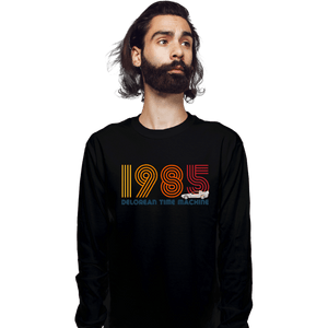 Shirts Long Sleeve Shirts, Unisex / Small / Black 1985 DeLorean Time Machine