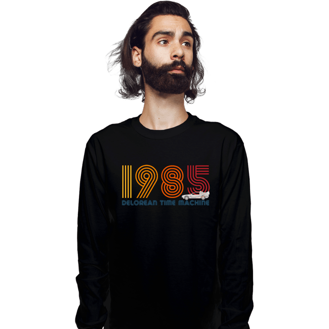 Shirts Long Sleeve Shirts, Unisex / Small / Black 1985 DeLorean Time Machine