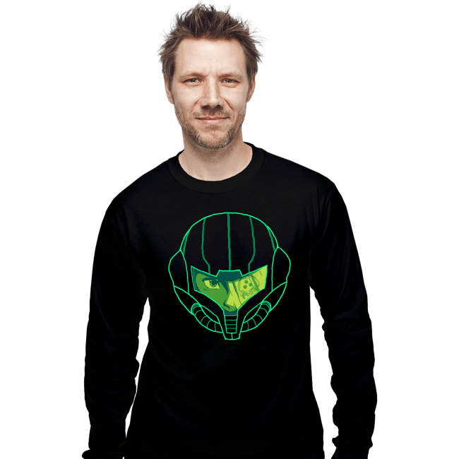 Secret_Shirts Long Sleeve Shirts, Unisex / Small / Black Metroid Face
