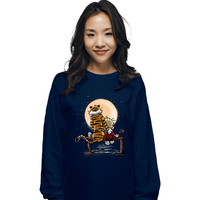 Daily_Deal_Shirts Long Sleeve Shirts, Unisex / Small / Navy Calvin Friends