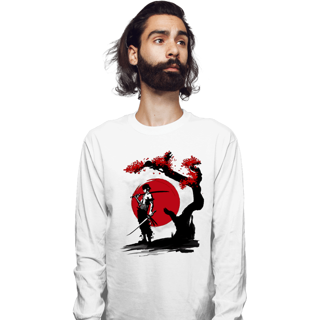 Shirts Long Sleeve Shirts, Unisex / Small / White Swordsman Pirate