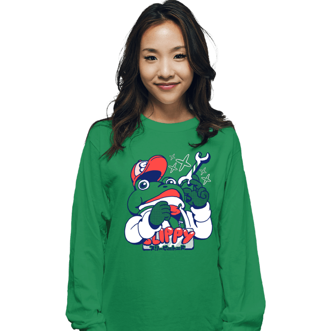 Shirts Long Sleeve Shirts, Unisex / Small / Irish Green Slippy Toad