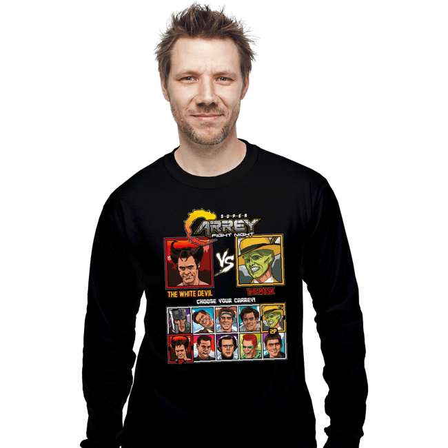 Daily_Deal_Shirts Long Sleeve Shirts, Unisex / Small / Black Jim Carrey Fight Night