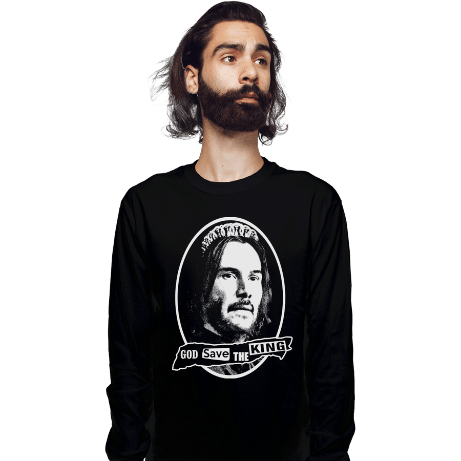 Shirts Long Sleeve Shirts, Unisex / Small / Black God Save The King