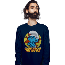 Load image into Gallery viewer, Secret_Shirts Long Sleeve Shirts, Unisex / Small / Navy Smurf Around

