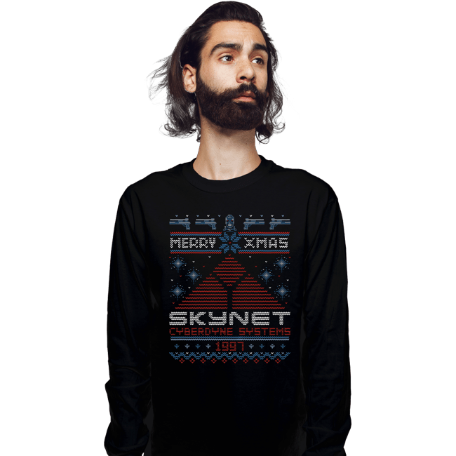 Daily_Deal_Shirts Long Sleeve Shirts, Unisex / Small / Black Happy Cyber Xmas