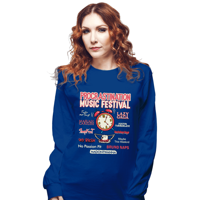 Daily_Deal_Shirts Long Sleeve Shirts, Unisex / Small / Royal Blue Procrastination Festival