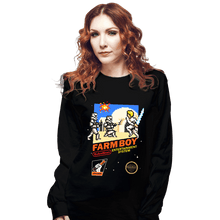 Load image into Gallery viewer, Daily_Deal_Shirts Long Sleeve Shirts, Unisex / Small / Black 8 Bit Farm Boy
