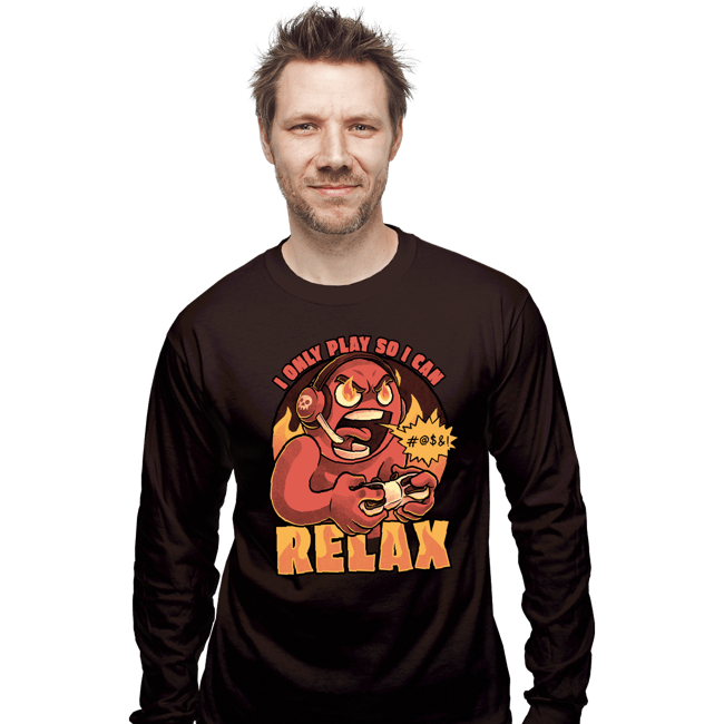 Secret_Shirts Long Sleeve Shirts, Unisex / Small / Dark Chocolate I Play To Relax