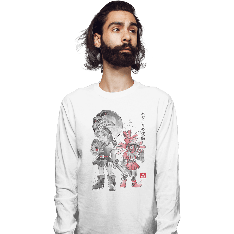 Shirts Long Sleeve Shirts, Unisex / Small / White Majora's Sumi-e