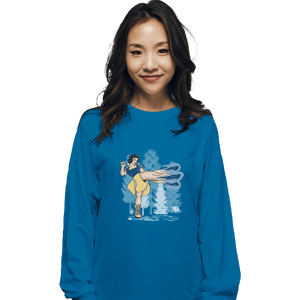 Shirts Long Sleeve Shirts, Unisex / Small / Sapphire Chun White