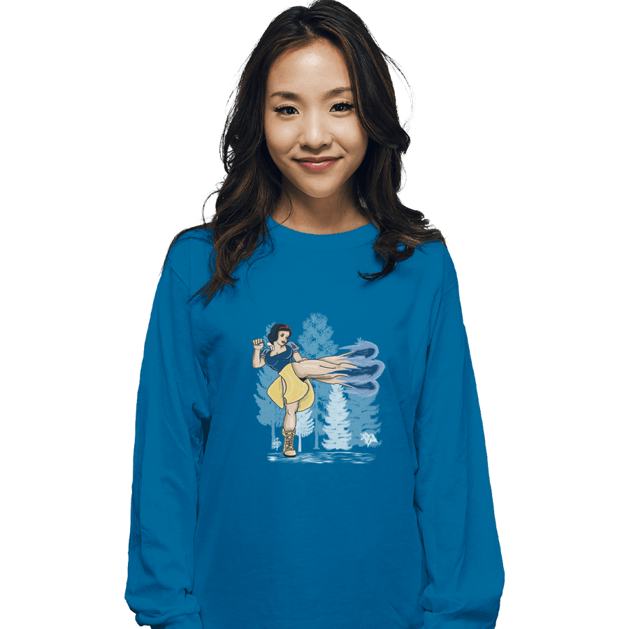 Shirts Long Sleeve Shirts, Unisex / Small / Sapphire Chun White