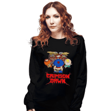 Load image into Gallery viewer, Shirts Long Sleeve Shirts, Unisex / Small / Black Crimson Dawn
