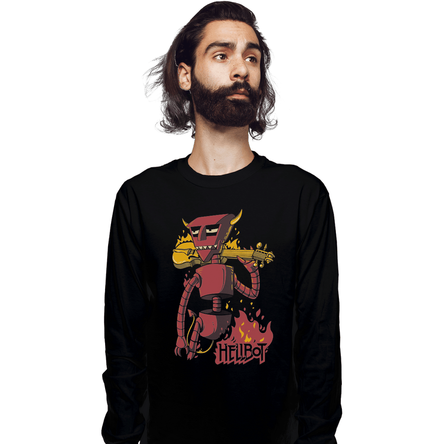 Shirts Long Sleeve Shirts, Unisex / Small / Black Hellbot